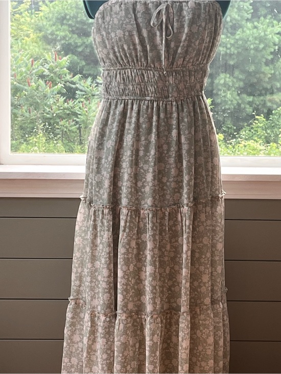 Trixxi Dresses & Skirts - Trixxi Sage Floral Smocked Tiered Maxi Dress
